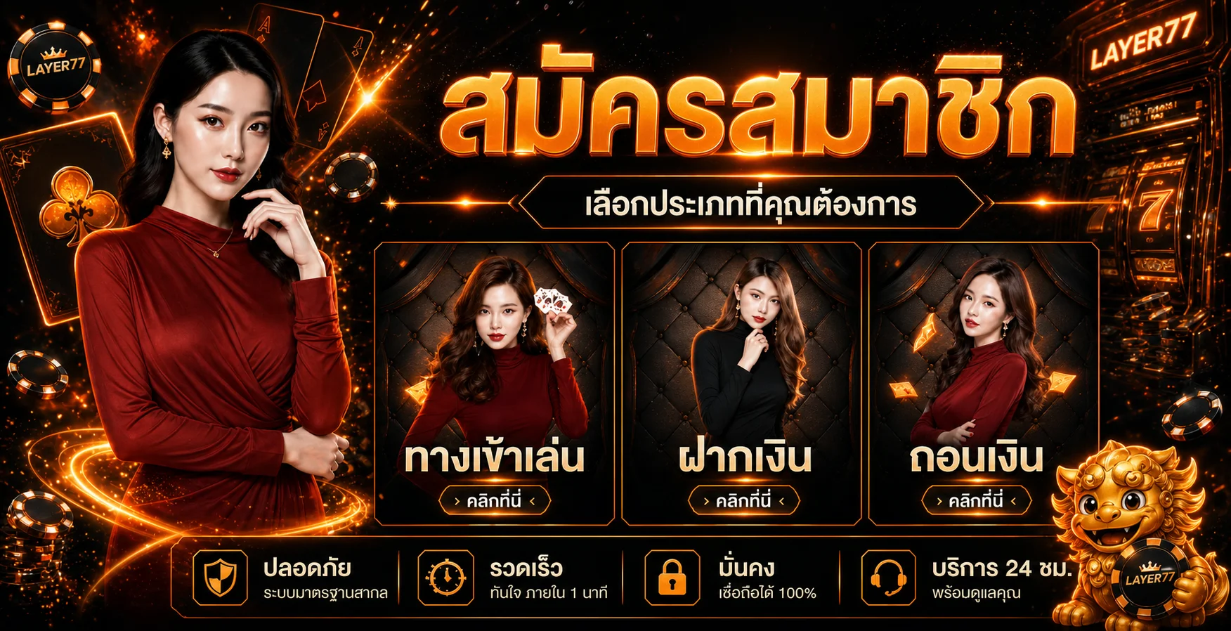LAYER77 สมัครสมาชิก ทางเข้า ฝากเงิน และถอนเงิน